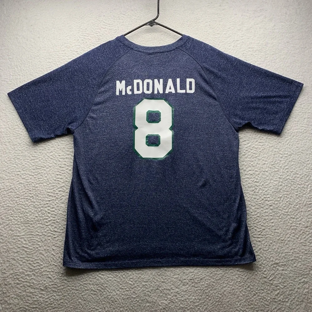 Adidas South Florida Bulls T-Shirt Mens Large L Blue Climalite #8 McDonald NCAA